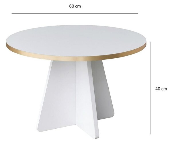 Măsuță de cafea Kabivo 1 (auriu + alb). 1089664
