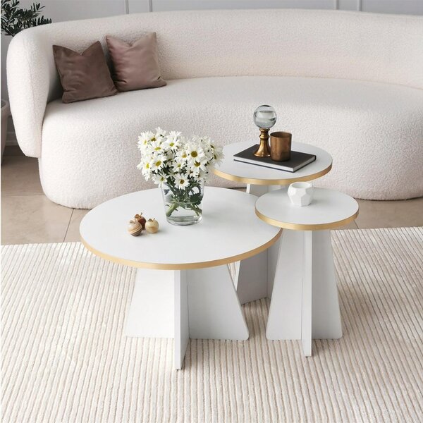 Măsuță de cafea Kabivo 1 (auriu + alb). 1089664