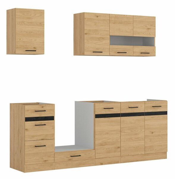 Set de bucătărie modular Berna 121, 220x47cm