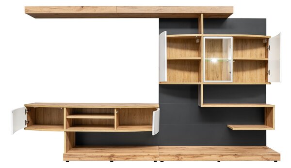 Mobilier living Patty 20 WTANW PM (wotan + antracyt + alb + aluminiu argintiu). 1024033