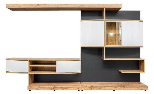 Mobilier living Patty 20 WTANW PM (wotan + antracyt + alb + aluminiu argintiu). 1024033