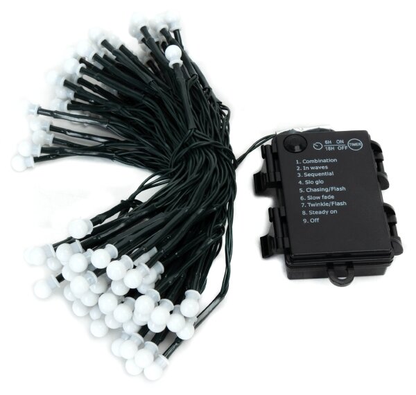 Aigostar - Ghirlandă LED de exterior pentru Crăciun 100xLED/8 funcții 3xAA 10,3m IP44 alb cald