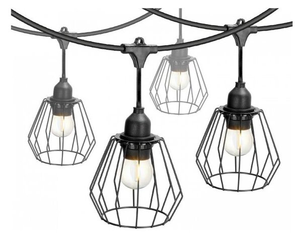 Ghirlandă decorativă de exterior CRETE 10xE27/230V 15m IP44