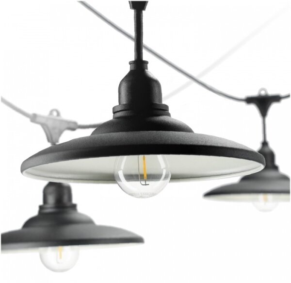 Ghirlandă decorativă de exterior CRETE 10xE27/230V 15m IP44