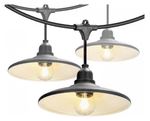 Ghirlandă decorativă de exterior CRETE 10xE27/230V 15m IP44
