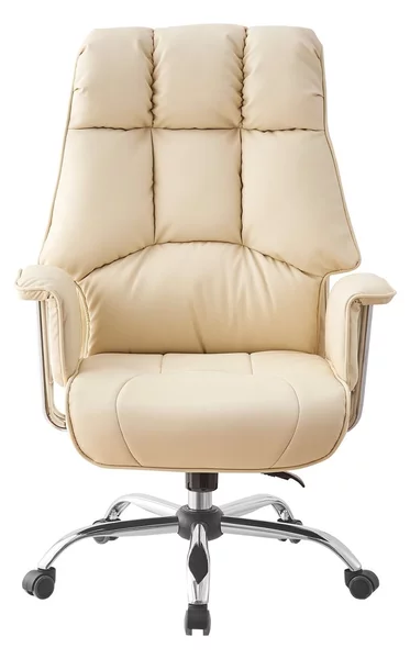 Scaun directorial, buretare generoasa, functie inclinare, piele ecologica, Crem