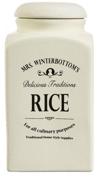 Recipient pentru orez Mrs Winterbottoms, ceramica, crem/negru, 11 x 21 x 11 cm, 1,3L