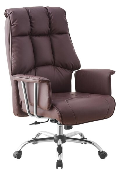 Scaun directorial, buretare generoasa, functie inclinare, piele ecologica, Maro