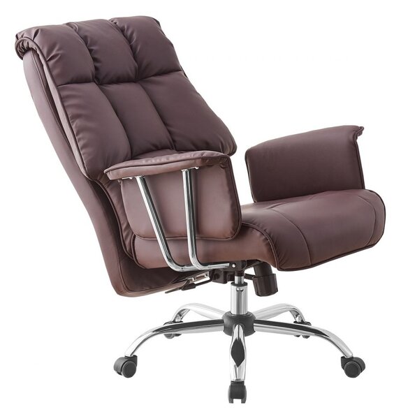 Scaun directorial, buretare generoasa, functie inclinare, piele ecologica, Maro