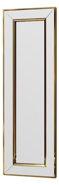 Oglinda perete Carlos, auriu, sticla, 30x3x90 cm
