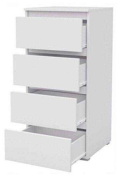 Comodă Cirdora 106Alb, Cu sertare și uși, 10x5x4cm