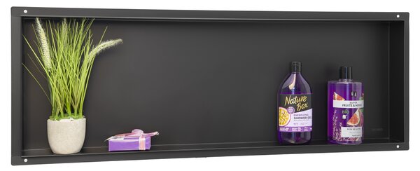 Balneo Wall-Box No Rim Black raft de nișă 90 cm negru OB-BL6-NR
