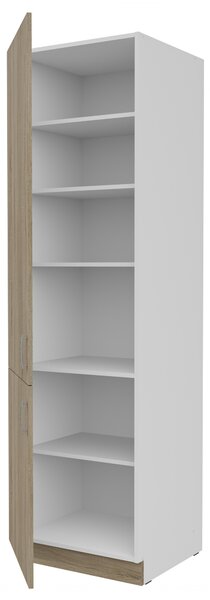 Dulap de bucătărie pentru alimente Sylrona 60 DK 210 2F (alb + stejar sonoma). 1032965