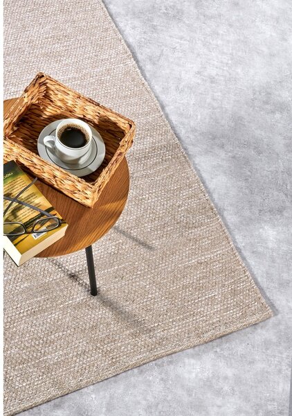 Covor bej țesut manual din amestesc de lână 80x150 cm Pradesh Linen White – Elle Decoration