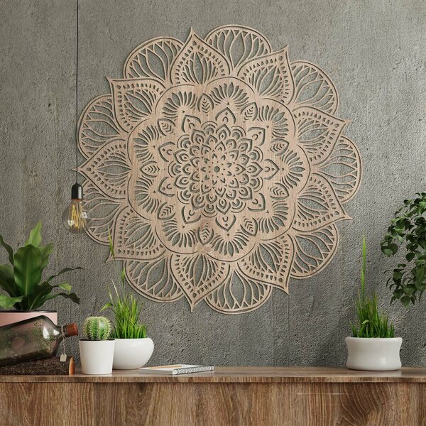 DUBLEZ | Mandala 3D sculptată - Floare de Lotus | Tablou de perete