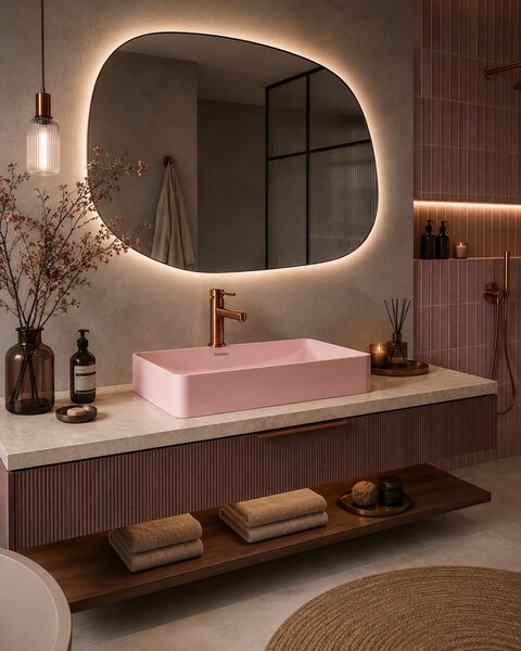 Lavoar pentru blat GOYA PINK 60CM