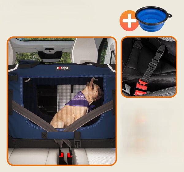 Deuba Geanta de transport pentru caini M 60x42x44 cm - albastra
