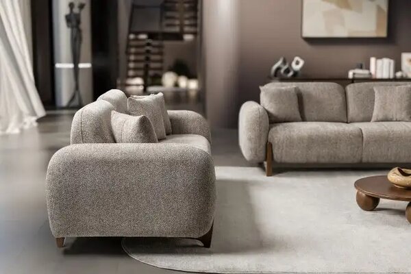 Set canapea semiextensibila si 2 fotolii Boucle Belize