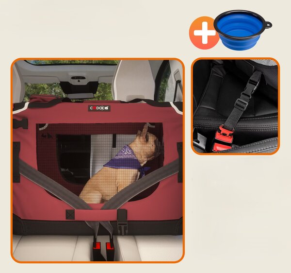 Deuba Geanta portabila pentru caini M 60x42x42cm - rosu
