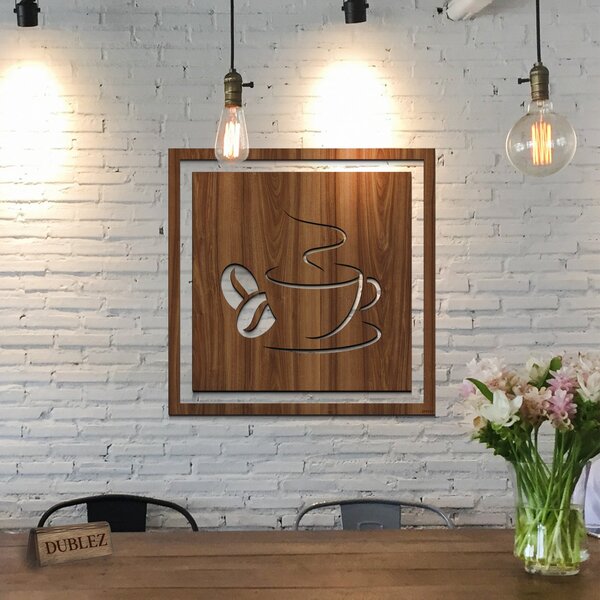 DUBLEZ | Decorațiune din lemn pentru bucătărie - Cafea