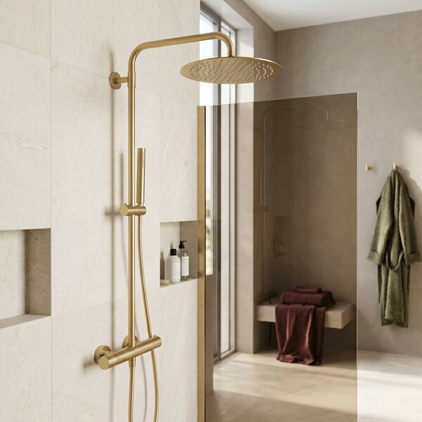 Cap de duș rotund REA JS-P014BG 30cm Brush Gold