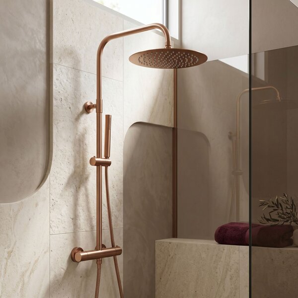 Cap de duș rotund REA JS-P014BRG 30cm Brush Copper