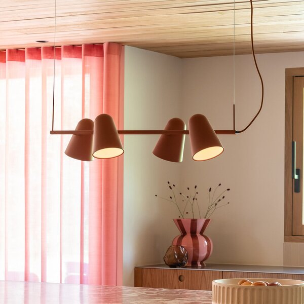 IT´S ABOUT ROMI IT'S Lampă suspendată Salamanca, terra, lungime 80 cm, reglabil, Maro / Rugină, Camera de zi / sufragerie, Metal, Modern