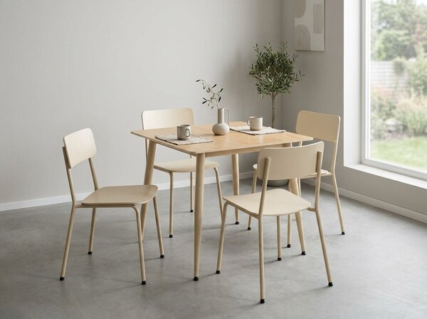 Masa de dining patrata ZURELI 80 x 80 cm, travertin/casmir