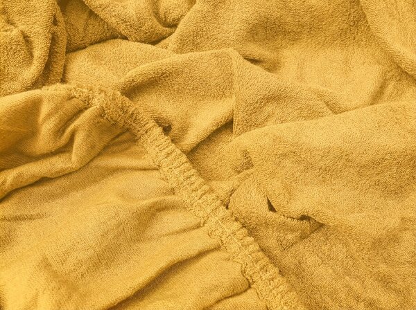 Cearsaf frote pentru patut copii PREMIUM 60x120 cm galben-portocaliu
