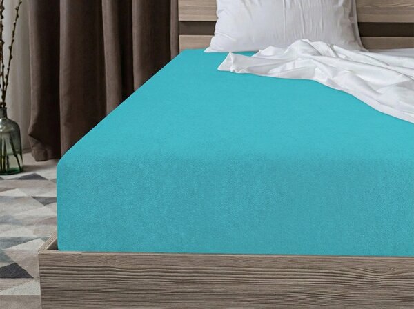 Cearsaf frotir PREMIUM turcoaz 160x200 cm