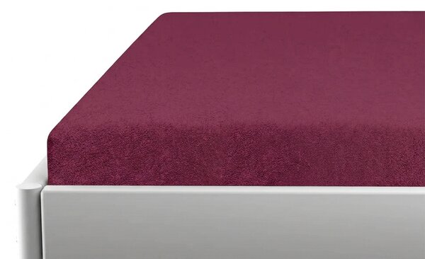Cearsaf frote pentru patut copii PREMIUM 60x120 cm visiniu