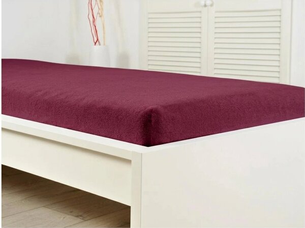 Cearsaf frote pentru patut copii PREMIUM 60x120 cm visiniu