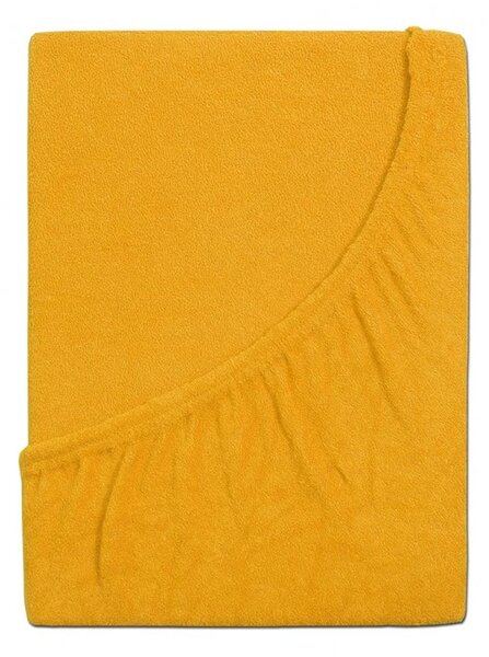 Cearsaf frote pentru patut copii PREMIUM 60x120 cm galben-portocaliu