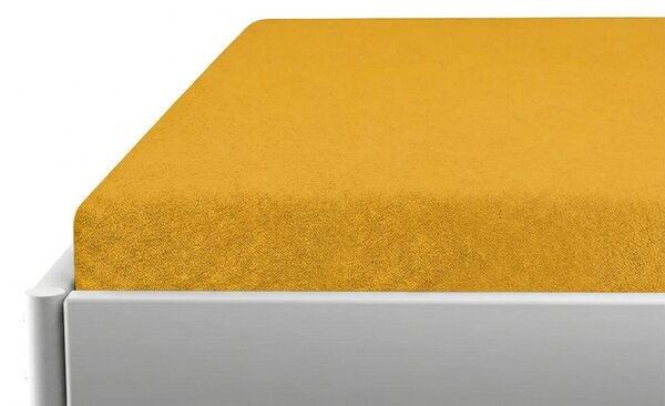 Cearsaf frote pentru patut copii PREMIUM 60x120 cm galben-portocaliu