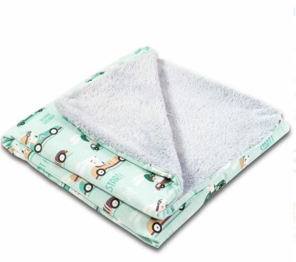 Set 2 paturici duble pufoase cu doua fete 100x78 cm Kidizi Fluffy Magic Husty Rabbit