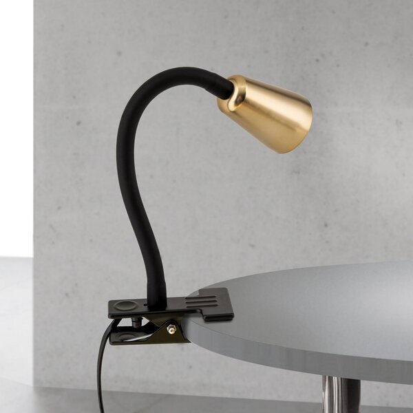 ORION Lampa cu clemă Dotty, culoare alamă, înălțime 33 cm, GU10, Auriu / Alamă, Camera de zi / sufragerie, Metal, Modern