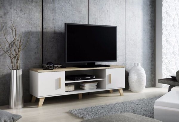 Comoda tv pentru dormitor stil scandinav Lotta, 160x40x53 cm
