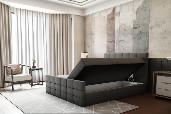 KONDELA Pat boxspring, 140x200, gri, BEST