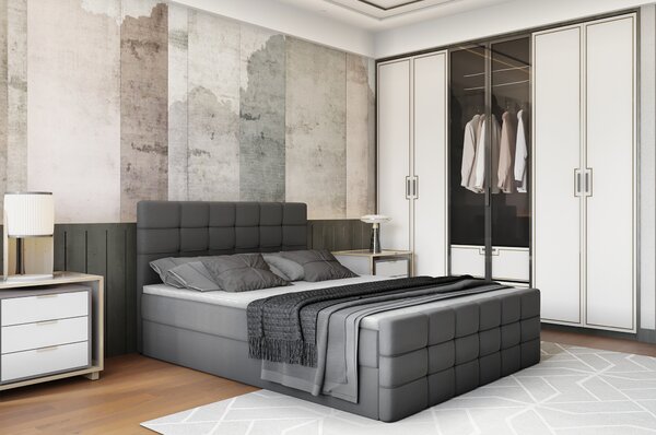 KONDELA Pat boxspring, 140x200, gri, BEST