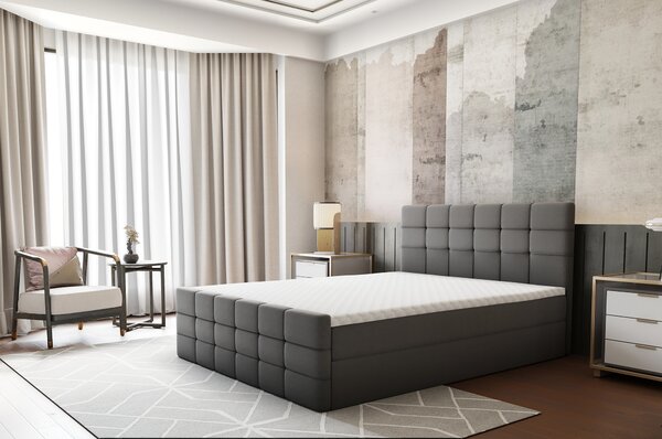 KONDELA Pat boxspring, 140x200, gri, BEST