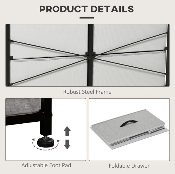 HOMCOM Comoda 8 sertare in stil industrial, comoda pentru dormitor cu sertare detasabile din material textil, lemn si otel, 80x30x81.5cm | AOSOM RO