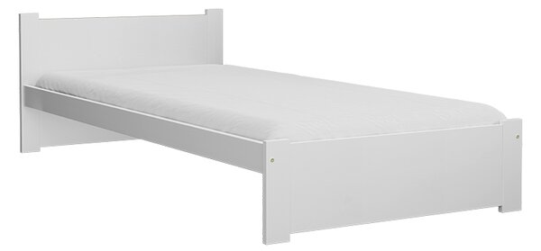 Pat de o persoana Culoare alb, IKAROS 90 x 200 cm Saltele: Fara saltea, Somiera pat: Cu lamele drepte