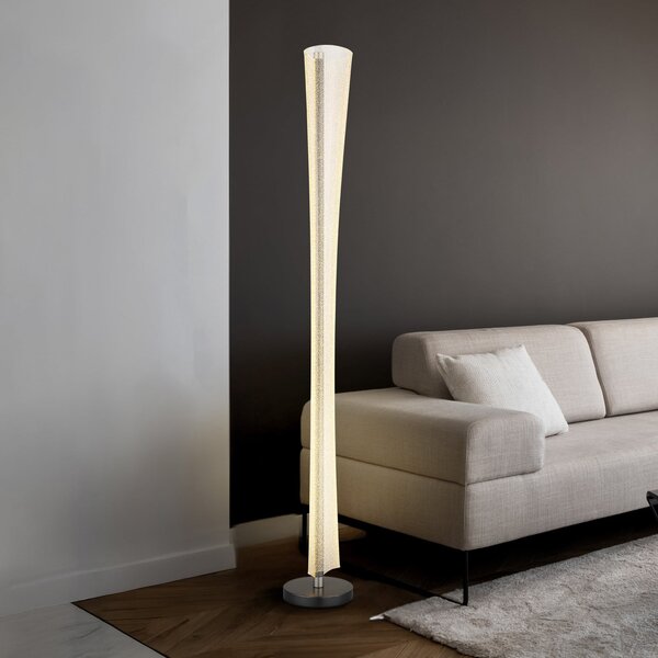 Globo Lampadar LED Malinda, transparentă/antracit, înălțime 155 cm, CCT, Transparent, Camera de zi / sufragerie, Plastic