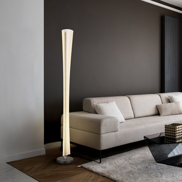 Globo Lampadar LED Malinda, transparentă/antracit, înălțime 155 cm, CCT, Transparent, Camera de zi / sufragerie, Plastic