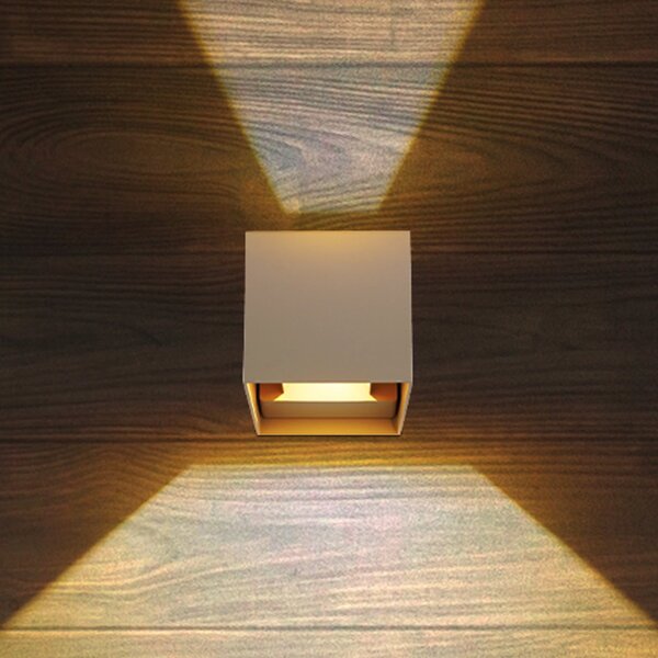 Globo Lampă de perete pentru exterior cu LED Veronika, culoare nisip, lumină, Bej, Aluminiu