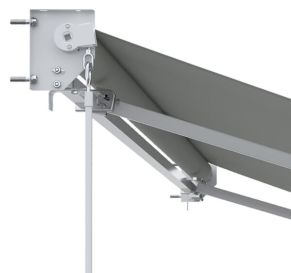 Outsunny Copertină Manuală pentru Soare, Cadru din Aluminiu și Poliester, Protecție UV, 200x295 cm, Alb Crem | Aosom Romania