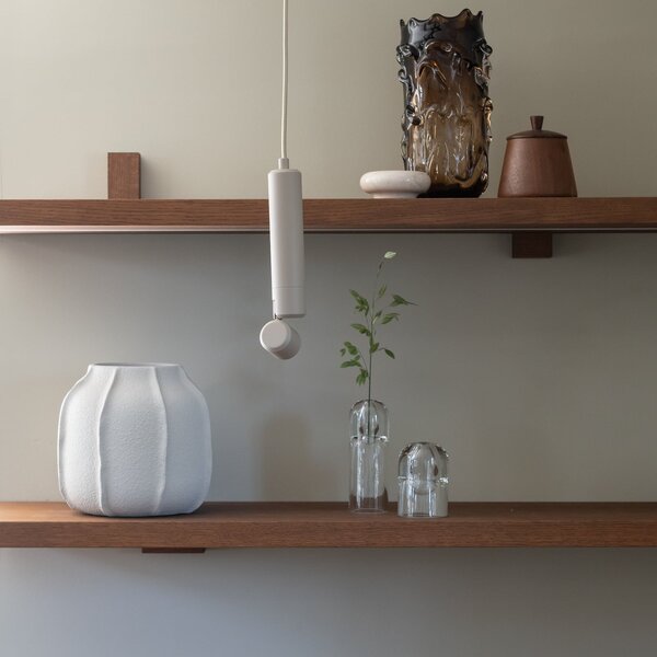 IT´S ABOUT ROMI IT'S – Lampă suspendată LED Milan, culoare nisip, Ø 6 cm, Bej, Camera de zi / sufragerie, Aluminiu, Modern