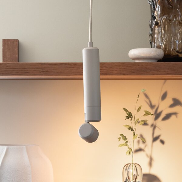 IT´S ABOUT ROMI IT'S – Lampă suspendată LED Milan, culoare nisip, Ø 6 cm, Bej, Camera de zi / sufragerie, Aluminiu, Modern