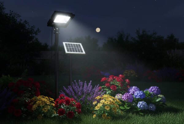 Proiector solar Innova 200W, IP66, 6500K, telecomanda, indicator baterie