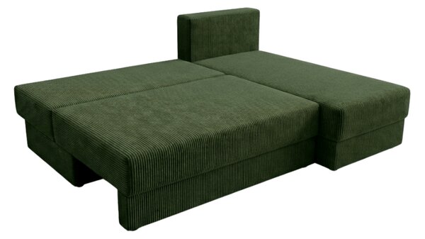 Coltar extensibil de colt TAVERO SLIM, verde inchis, reversibil, 201x140 cm